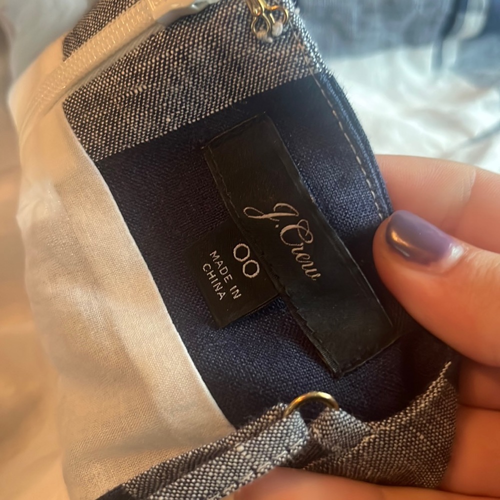 J.crew blue checkered jumpsuit, spaghetti strap, 00